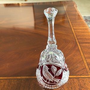 Hofbauer Byrdes crystal cut to clear red bell